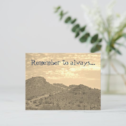 卒業後を追自分の道の砂漠ハイキング ポストカード (スタンド正面)