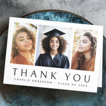 卒業後エレガントの写真サンキューカード