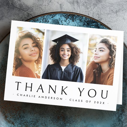 卒業後エレガントの写真サンキューカード サンキューカード