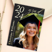 卒業後モダンのエレガント写真卒業 箔招待状