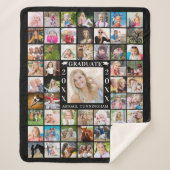 卒業後55写真コラージュのメモリ シェルパブランケット (正面)