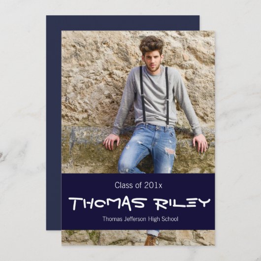 卒業愛 招待状 (正面/裏面)