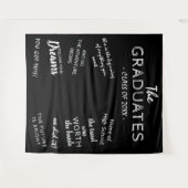 卒業感動的パーティーの写真の背景 タペストリー (正面(横))