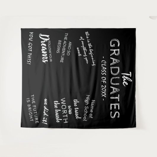 卒業感動的パーティーの写真の背景 タペストリー (正面(横))