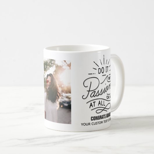 卒業感動的引用文カスタムグラッド写真 コーヒーマグカップ (正面右)