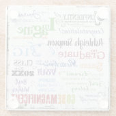 卒業感動的引用文パーソナライズされた ガラスコースター (裏面)