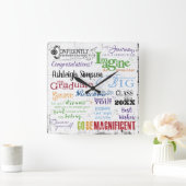 卒業感動的引用文パーソナライズされた スクエア壁時計 (ホーム)