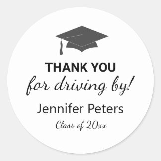 卒業感謝していシールで運転する ラウンドシール