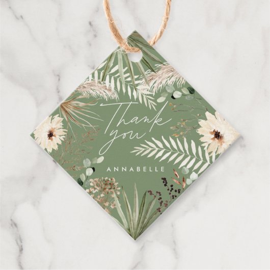 卒業感謝していパンパモダンスのセージ・グリーン フェイバータグ (正面)