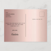 卒業感謝してい写真バラ金ゴールドモダン ポストカード (裏面)