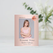 卒業感謝してい写真バラ金ゴールドモダン ポストカード (スタンド正面)