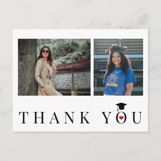 卒業感謝してい写真文字パーソナライズされた ポストカード (正面)