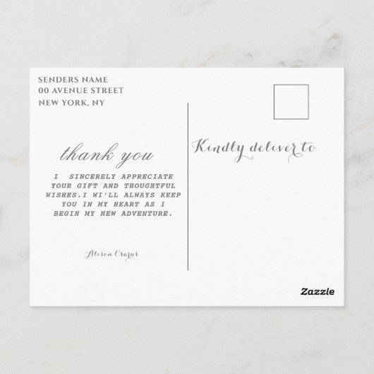 卒業感謝してい葉書 ポストカード (裏面)