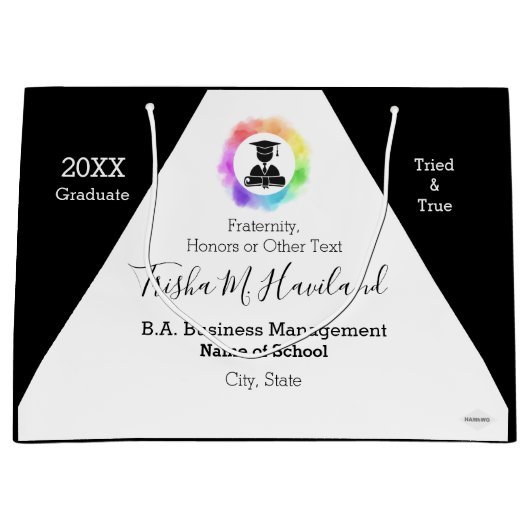 卒業抱き枕ウォーターカラールックHAMbyWG ラージペーパーバッグ (正面)