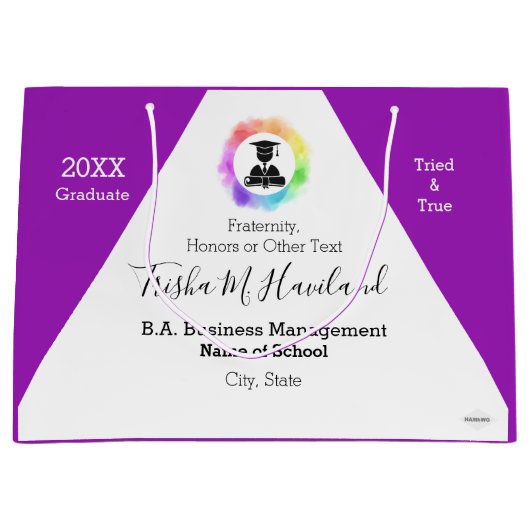 卒業抱き枕ウォーターカラールックHAMbyWG ラージペーパーバッグ (正面)