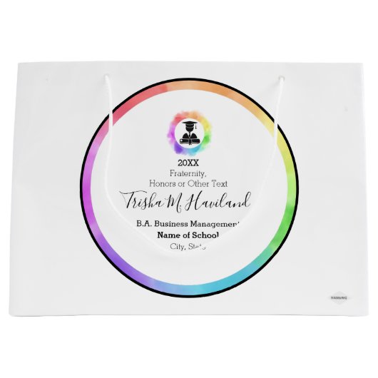 卒業抱き枕ウォーターカラーHAMbyWG ラージペーパーバッグ (正面)