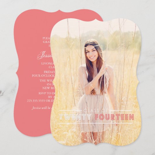 卒業招モダン待 招待状 (正面/裏面)