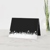 卒業招待状あなたの写真シルエットの群衆 招待状 (裏面)