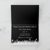 卒業招待状あなたの写真シルエットの群衆 招待状 (内部)