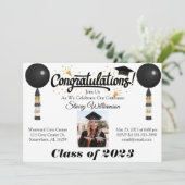 卒業招待状と写真&バルーン 招待状 (スタンド正面)