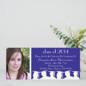 卒業招待状のクラス（青いシルエット） 招待状 (スタンド正面)