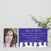 卒業招待状のクラス（青いシルエット） 招待状 (スタンド正面)