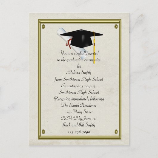 卒業招待状はがき インビテーションポストカード (正面)