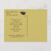 卒業招待状はがき、黒+金ゴールド、3枚 インビテーションポストカード (裏面)