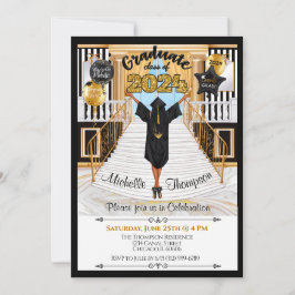 卒業招待状アフリカ系アメリカ人アナウンス 招待状