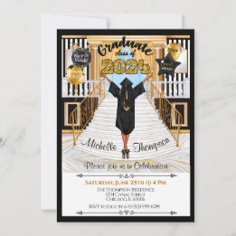 卒業招待状アフリカ系アメリカ人アナウンス 招待状