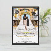 卒業招待状アフリカ系アメリカ人アナウンス 招待状 (スタンド正面)