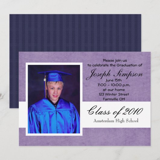 卒業招待状カード 招待状 (正面/裏面)