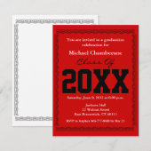 卒業招待状クラシック赤 招待状 (正面/裏面)