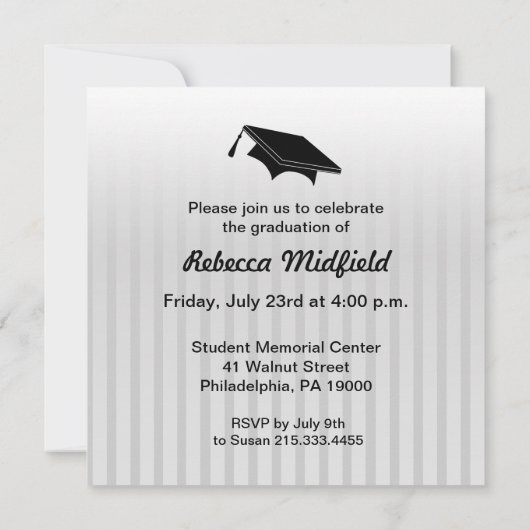 卒業招待状チアリーダー追加フォトグレー 招待状 (裏面)