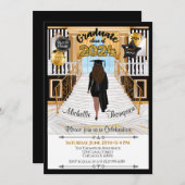 卒業招待状ヒスパニック中皮調 招待状 (正面/裏面)