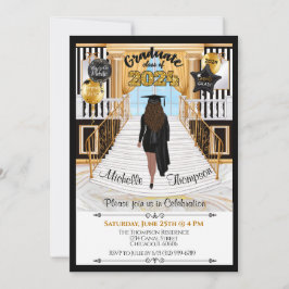 卒業招待状ヒスパニック中皮調 招待状