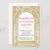 卒業招待状フローラレトロヴィンテージ 招待状 (正面/裏面)