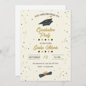 卒業招待状モダン卒業シニア 招待状 (正面/裏面)