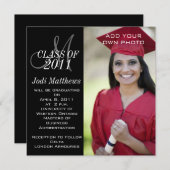 卒業招待状モノグラム写真 招待状 (正面/裏面)