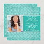 卒業招待状写真トルクコイズ 招待状 (正面/裏面)