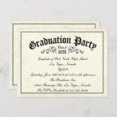 卒業招待状卒業証書スタイル インビテーションポストカード (正面/裏面)