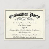 卒業招待状卒業証書スタイル インビテーションポストカード (正面)