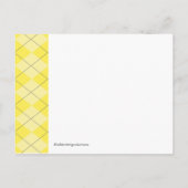 卒業招待状名門私立校風の黄アーガイル色 インビテーションポストカード (裏面)