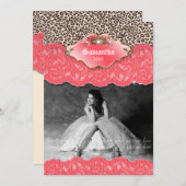 卒業招待状発表ヒョウクラウンサンゴ 招待状 (正面/裏面)