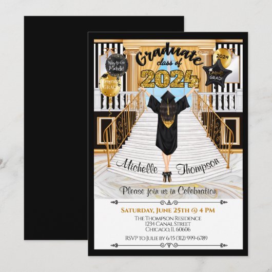 卒業招待状発表 招待状 (正面/裏面)