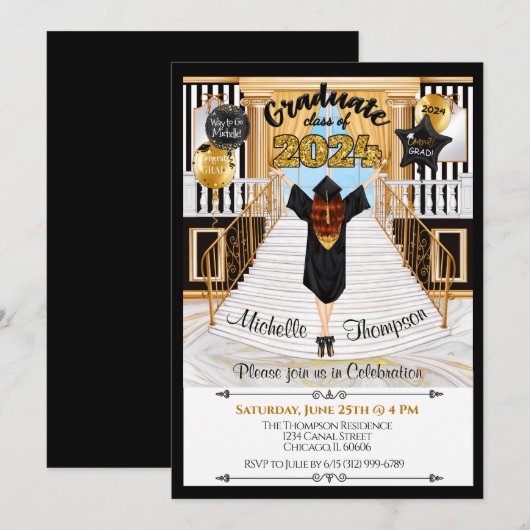 卒業招待状発表 招待状 (正面/裏面)