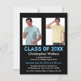 卒業招待状追加2イメージ黒青 招待状