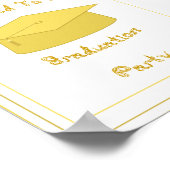 卒業招待状金ゴールドキャップ印刷可能 ポスター (角)