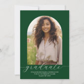 卒業招待状2写真アーチグリーン 招待状 (正面)