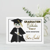 卒業招待状 – ガイ・イン・キャップ&ガウン 招待状 (スタンド正面)